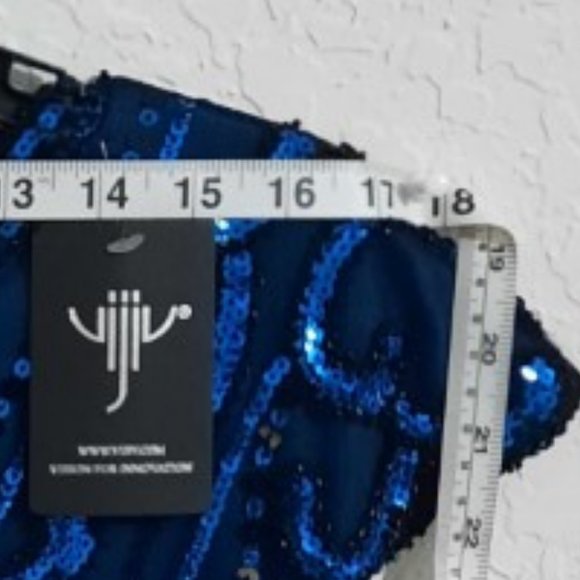 WOMAN'S DRESS VISION FOR INNOVATION BLUE SQUIN DRESS - Picture 5 of 16